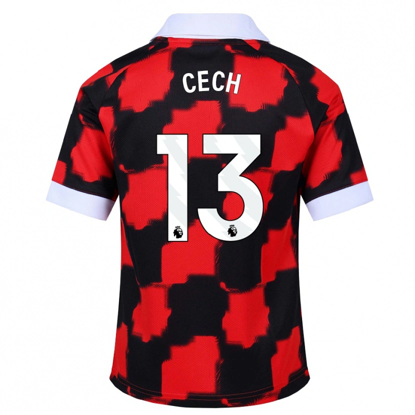 Danxen Niño Camiseta Damian Cech #13 Rojo Blanco Negro 2ª Equipación 2026/27 La Camisa México