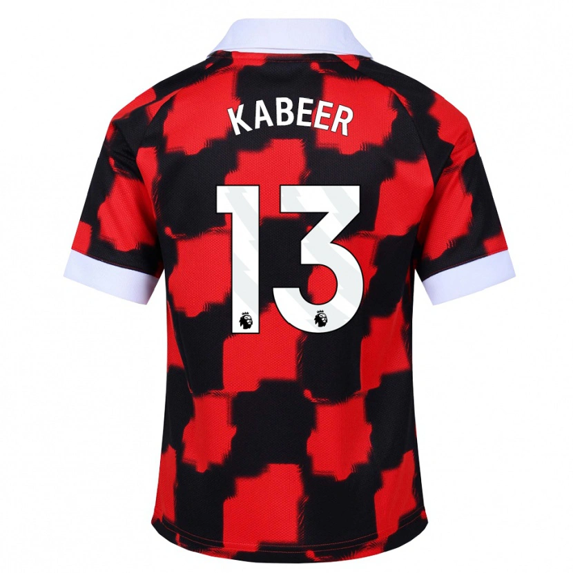Danxen Niño Camiseta Eric Kabeer #13 Rojo Blanco Negro 2ª Equipación 2026/27 La Camisa México