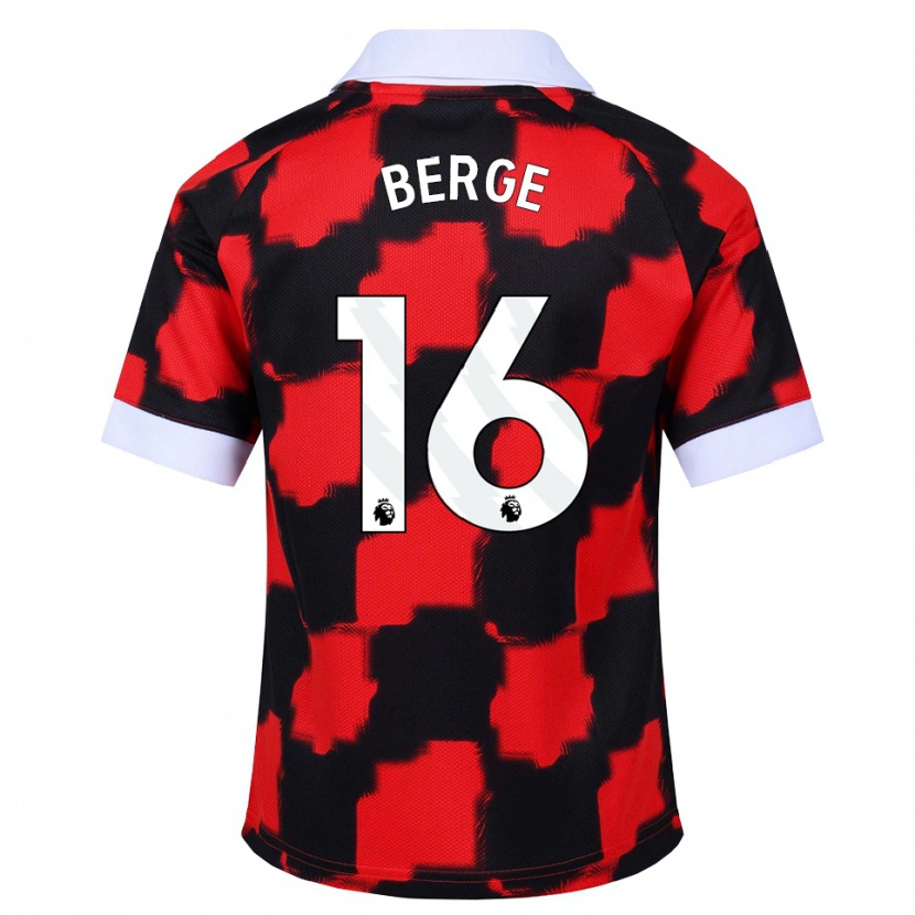 Danxen Niño Camiseta Sander Berge #16 Rojo Blanco Negro 2ª Equipación 2026/27 La Camisa México