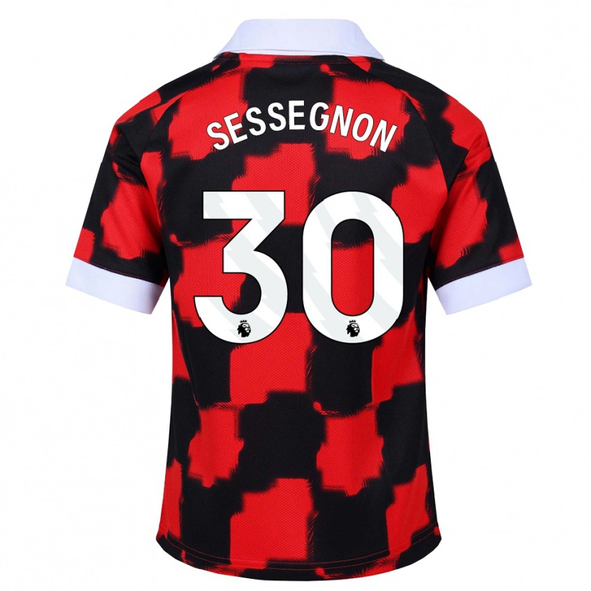 Danxen Niño Camiseta Ryan Sessegnon #30 Rojo Blanco Negro 2ª Equipación 2026/27 La Camisa México