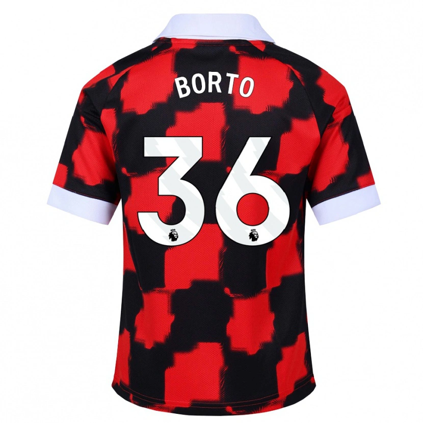 Danxen Niño Camiseta Alex Borto #36 Rojo Blanco Negro 2ª Equipación 2026/27 La Camisa México