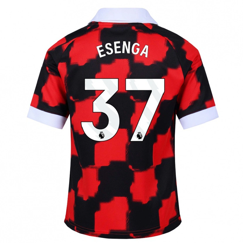 Danxen Niño Camiseta Jonathan Esenga #37 Rojo Blanco Negro 2ª Equipación 2026/27 La Camisa México