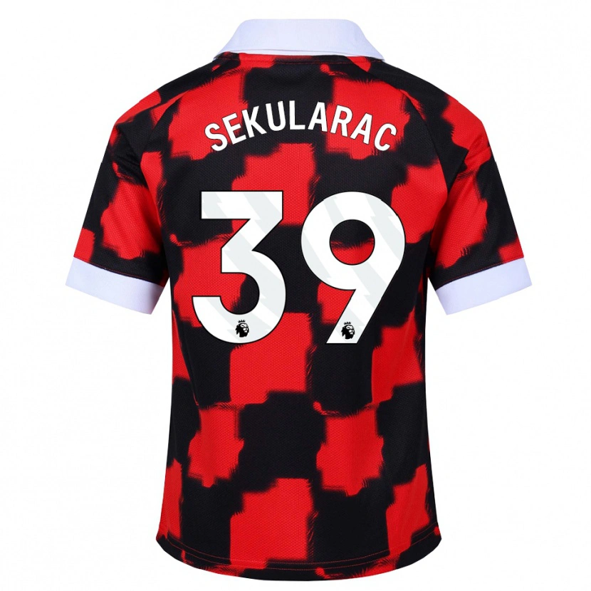 Danxen Niño Camiseta Kristian Sekularac #39 Rojo Blanco Negro 2ª Equipación 2026/27 La Camisa México