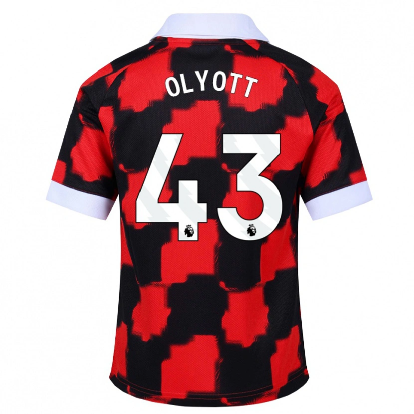 Danxen Niño Camiseta Tom Olyott #43 Rojo Blanco Negro 2ª Equipación 2026/27 La Camisa México
