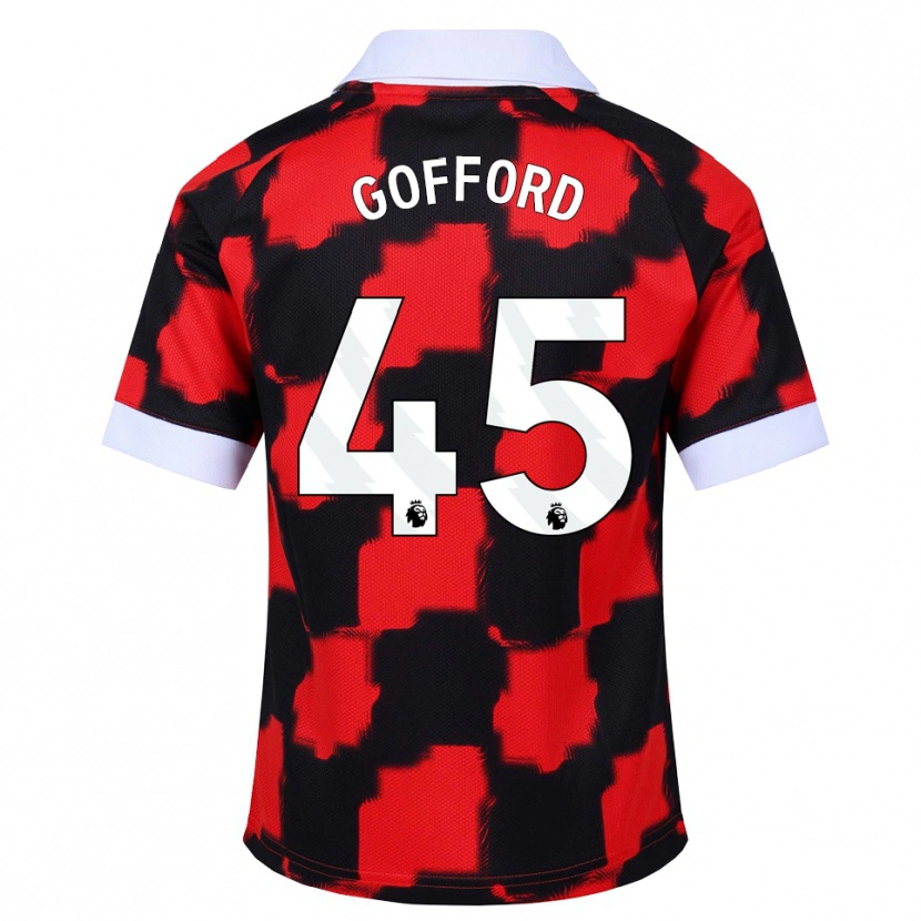 Danxen Niño Camiseta Oliver Gofford #45 Rojo Blanco Negro 2ª Equipación 2026/27 La Camisa México