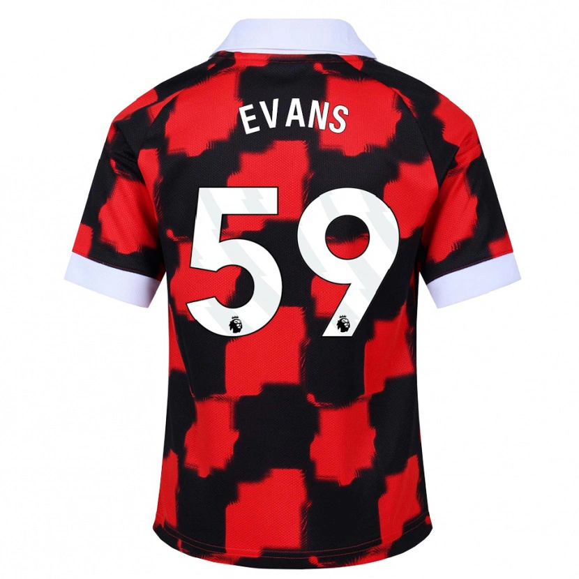 Danxen Niño Camiseta Aidan Evans #59 Rojo Blanco Negro 2ª Equipación 2026/27 La Camisa México