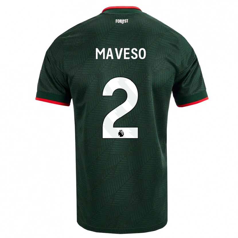 Danxen Niño Camiseta Jaydon Maveso #2 Verdeoscuro Rojo 2ª Equipación 2026/27 La Camisa México