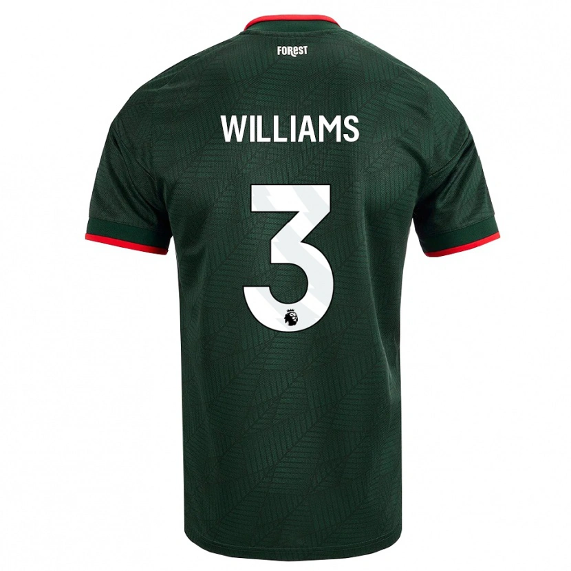 Danxen Niño Camiseta Neco Williams #3 Verdeoscuro Rojo 2ª Equipación 2026/27 La Camisa México