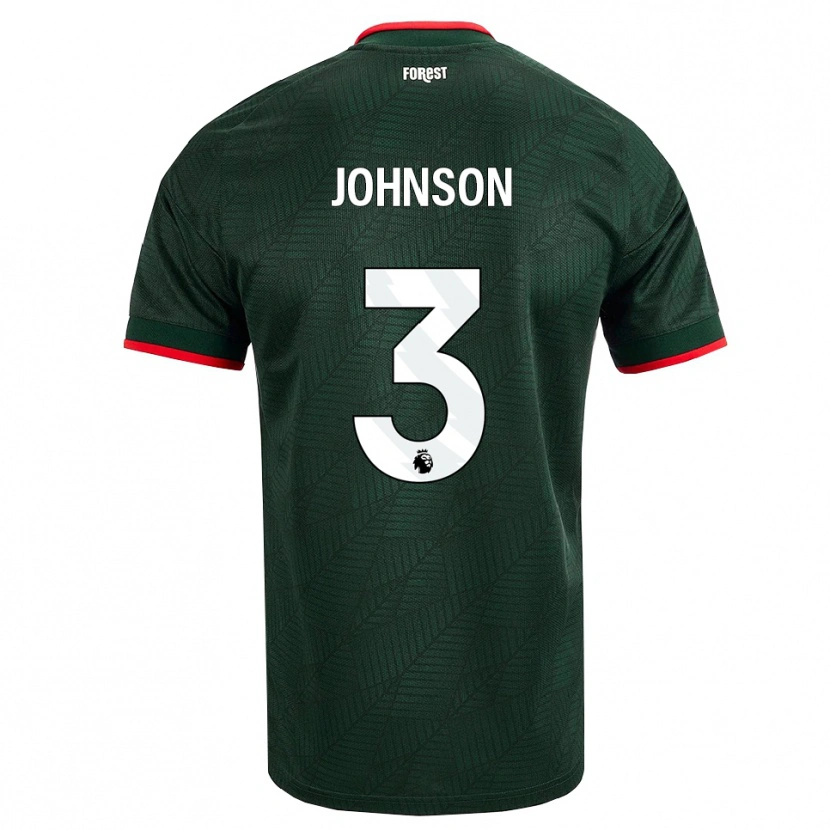 Danxen Niño Camiseta Nat Johnson #3 Verdeoscuro Rojo 2ª Equipación 2026/27 La Camisa México