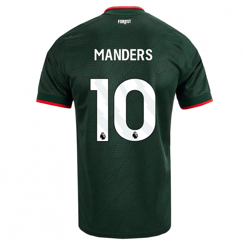 Danxen Niño Camiseta Holly Manders #10 Verdeoscuro Rojo 2ª Equipación 2026/27 La Camisa México