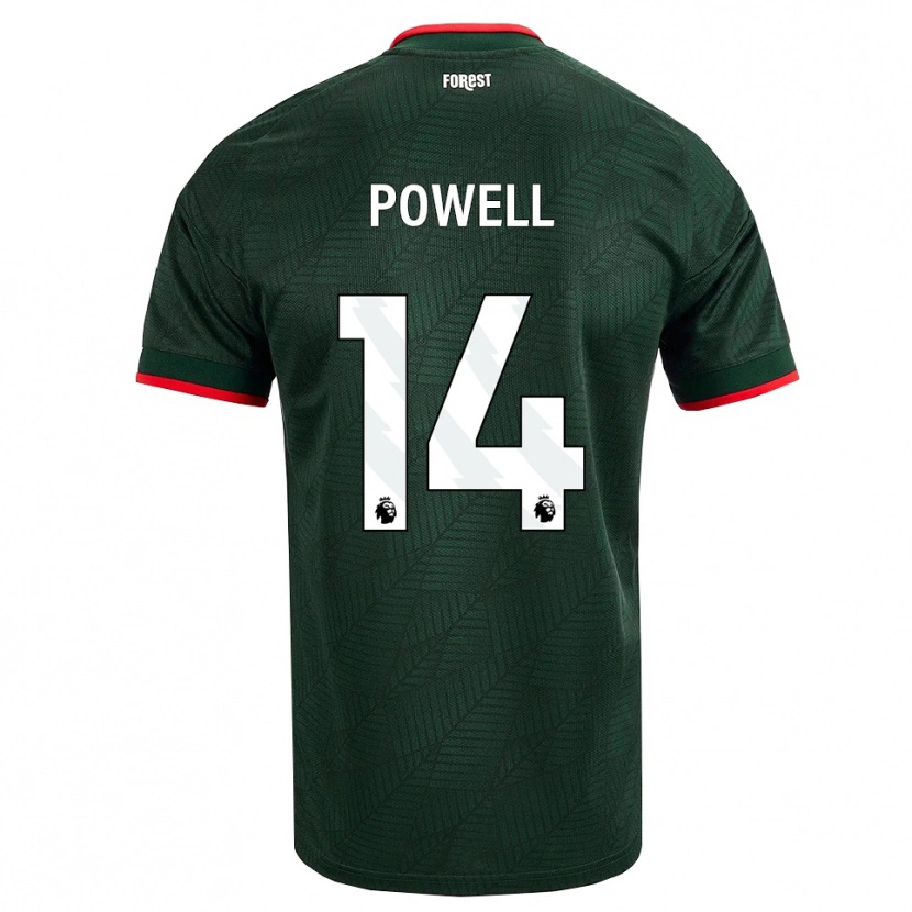 Danxen Niño Camiseta Jayden Powell #14 Verdeoscuro Rojo 2ª Equipación 2026/27 La Camisa México