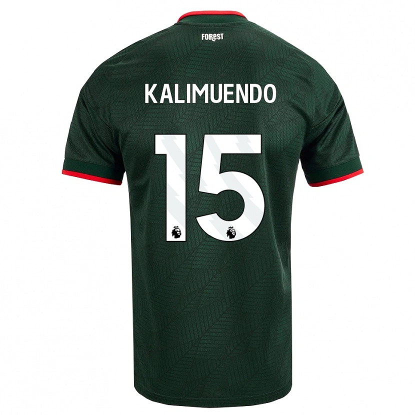 Danxen Niño Camiseta Arnaud Kalimuendo #15 Verdeoscuro Rojo 2ª Equipación 2026/27 La Camisa México