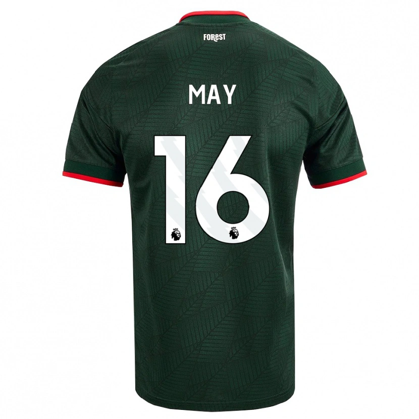 Danxen Niño Camiseta Brandon May #16 Verdeoscuro Rojo 2ª Equipación 2026/27 La Camisa México