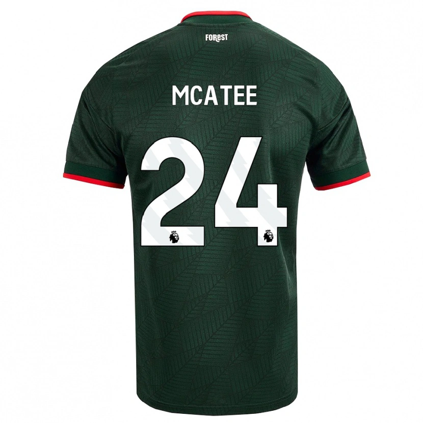 Danxen Niño Camiseta James Mcatee #24 Verdeoscuro Rojo 2ª Equipación 2026/27 La Camisa México
