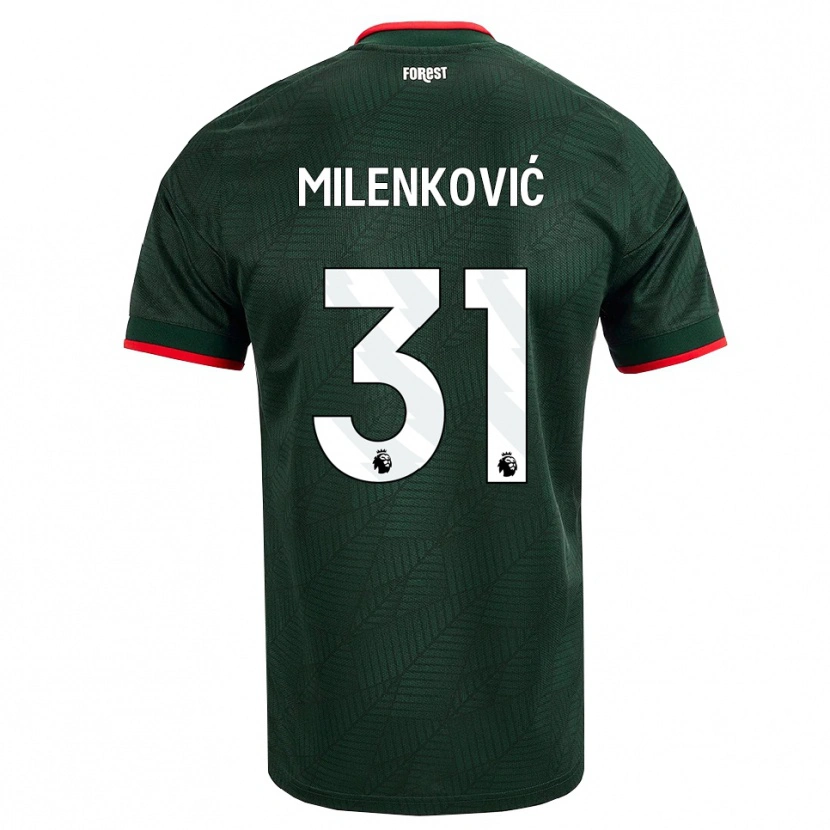 Danxen Niño Camiseta Nikola Milenković #31 Verdeoscuro Rojo 2ª Equipación 2026/27 La Camisa México
