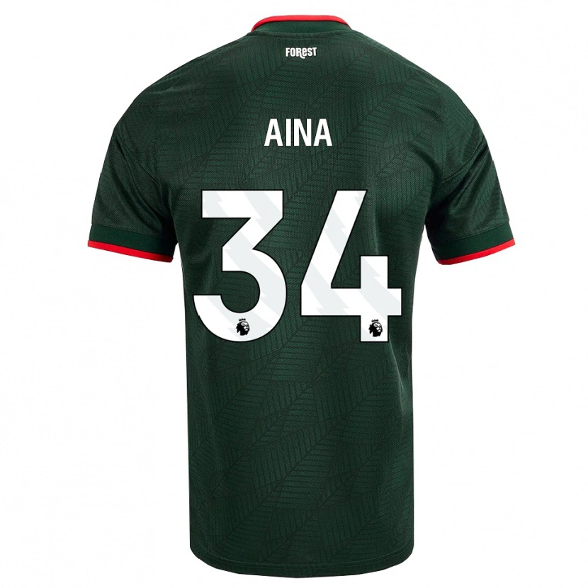 Danxen Niño Camiseta Ola Aina #34 Verdeoscuro Rojo 2ª Equipación 2026/27 La Camisa México