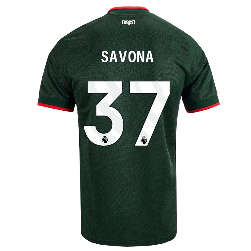 Danxen Niño Camiseta Nicolò Savona #37 Verdeoscuro Rojo 2ª Equipación 2026/27 La Camisa México