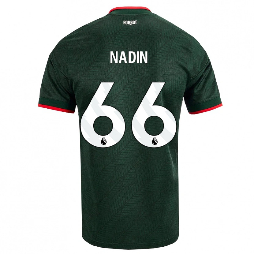 Danxen Niño Camiseta Jack Nadin #66 Verdeoscuro Rojo 2ª Equipación 2026/27 La Camisa México
