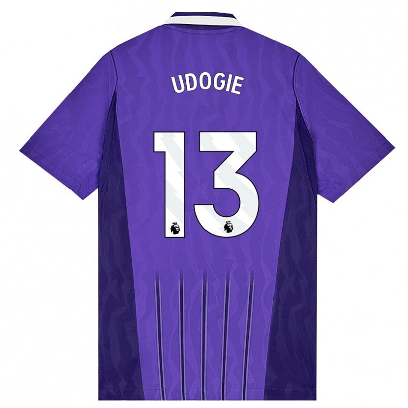 Danxen Niño Camiseta Destiny Udogie #13 Púrpura Blanco Equipación Tercera 2026/27 La Camisa México