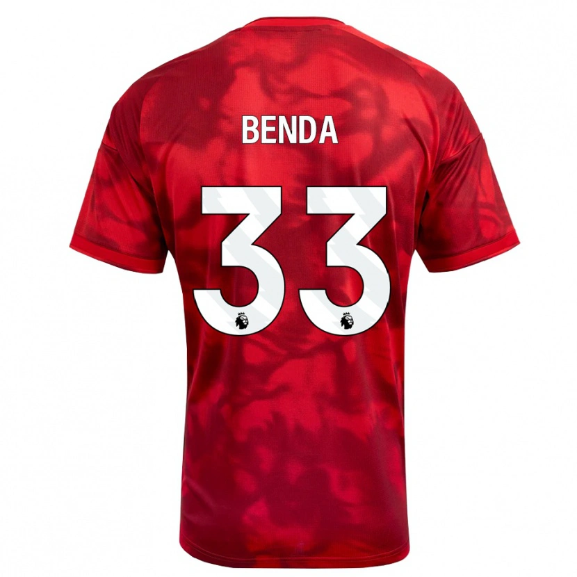Danxen Niño Camiseta Steven Benda #33 Carmesí Blanco 1ª Equipación 2026/27 La Camisa México