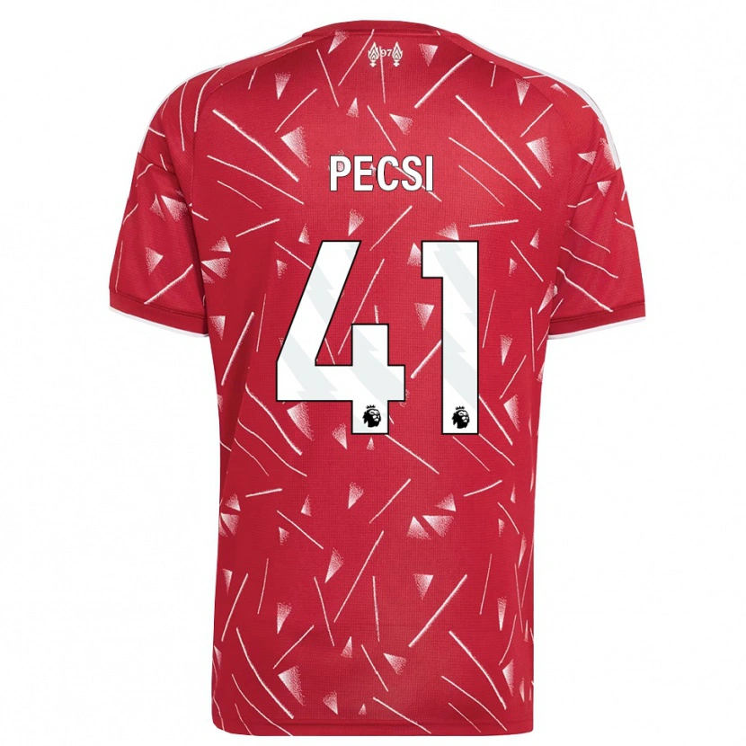 Danxen Hombre Camiseta Ármin Pécsi #41 Blanco Rojo 1ª Equipación 2026/27 La Camisa México