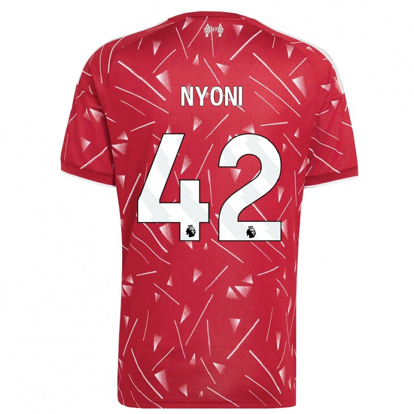 Danxen Hombre Camiseta Trey Nyoni #42 Blanco Rojo 1ª Equipación 2026/27 La Camisa México