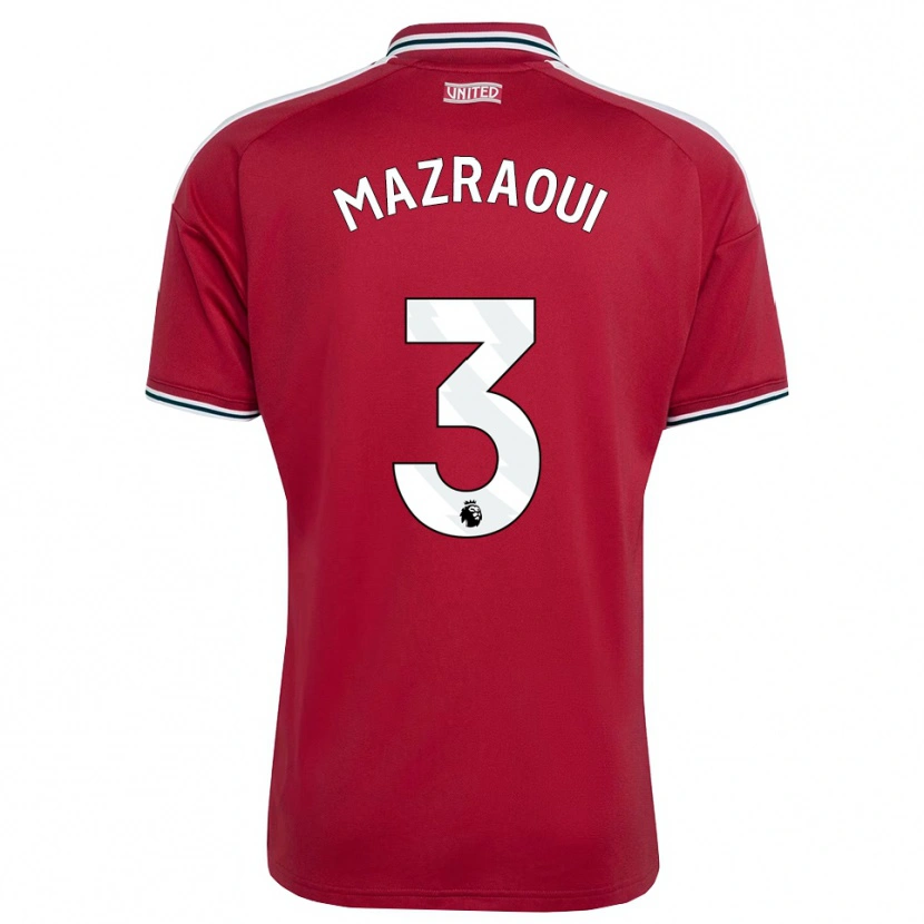 Danxen Hombre Camiseta Noussair Mazraoui #3 Rojo Amarillo Blanco 1ª Equipación 2026/27 La Camisa México