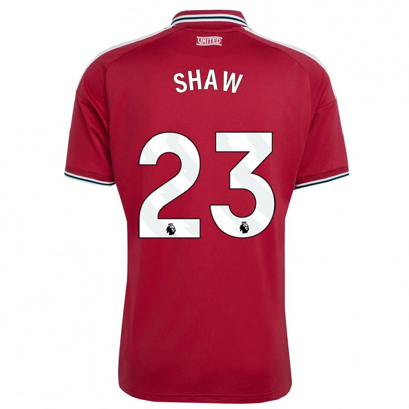 Danxen Hombre Camiseta Luke Shaw #23 Rojo Amarillo Blanco 1ª Equipación 2026/27 La Camisa México