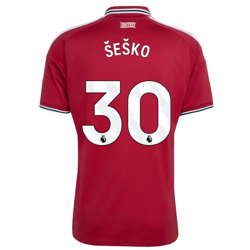 Danxen Hombre Camiseta Benjamin Sesko #30 Rojo Amarillo Blanco 1ª Equipación 2026/27 La Camisa México