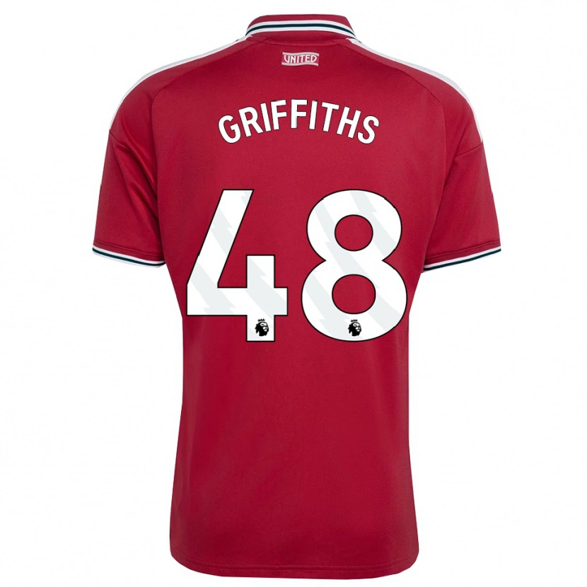 Danxen Hombre Camiseta Mared Griffiths #48 Rojo Amarillo Blanco 1ª Equipación 2026/27 La Camisa México