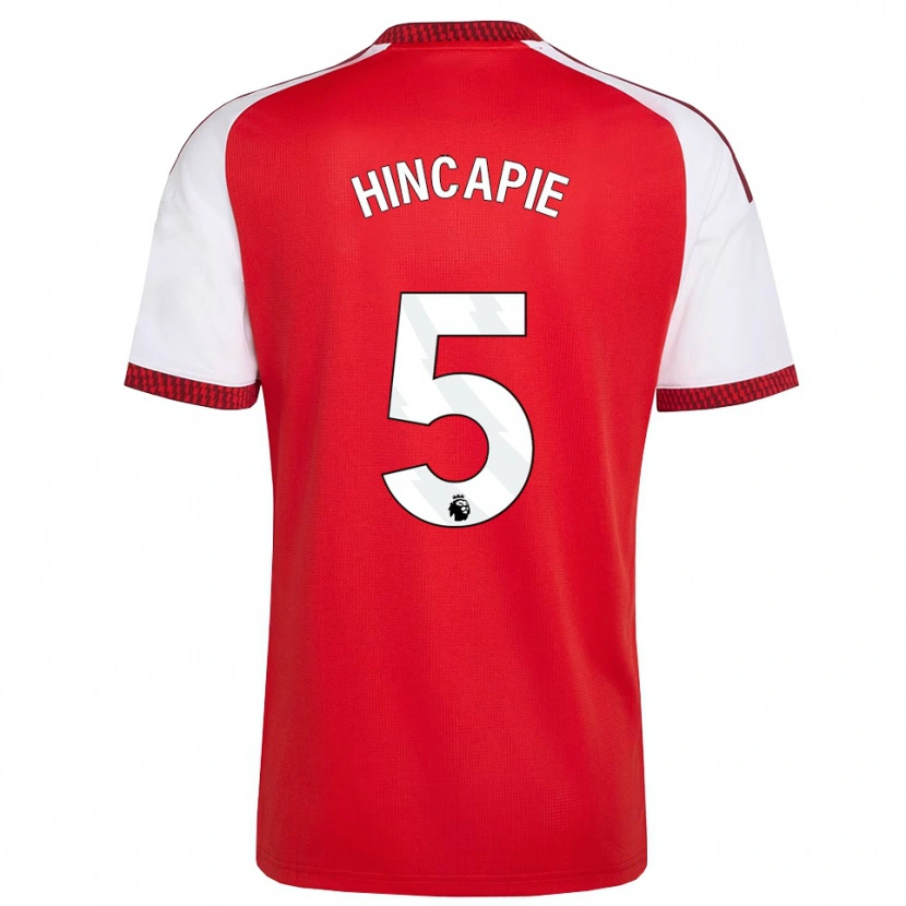 Danxen Hombre Camiseta Piero Hincapié #5 Rojo Blanco Negro 1ª Equipación 2026/27 La Camisa México