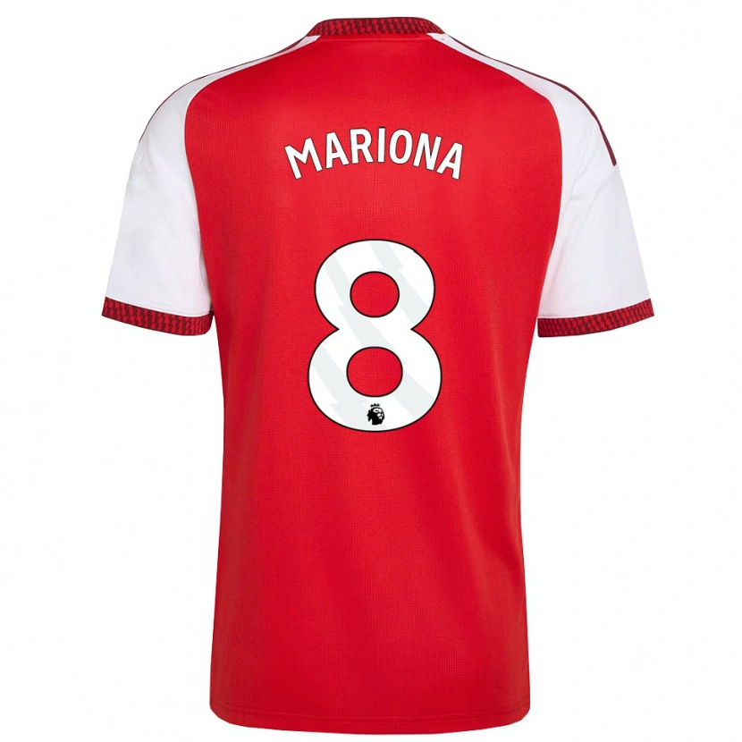 Danxen Hombre Camiseta Mariona Caldentey #8 Rojo Blanco Negro 1ª Equipación 2026/27 La Camisa México
