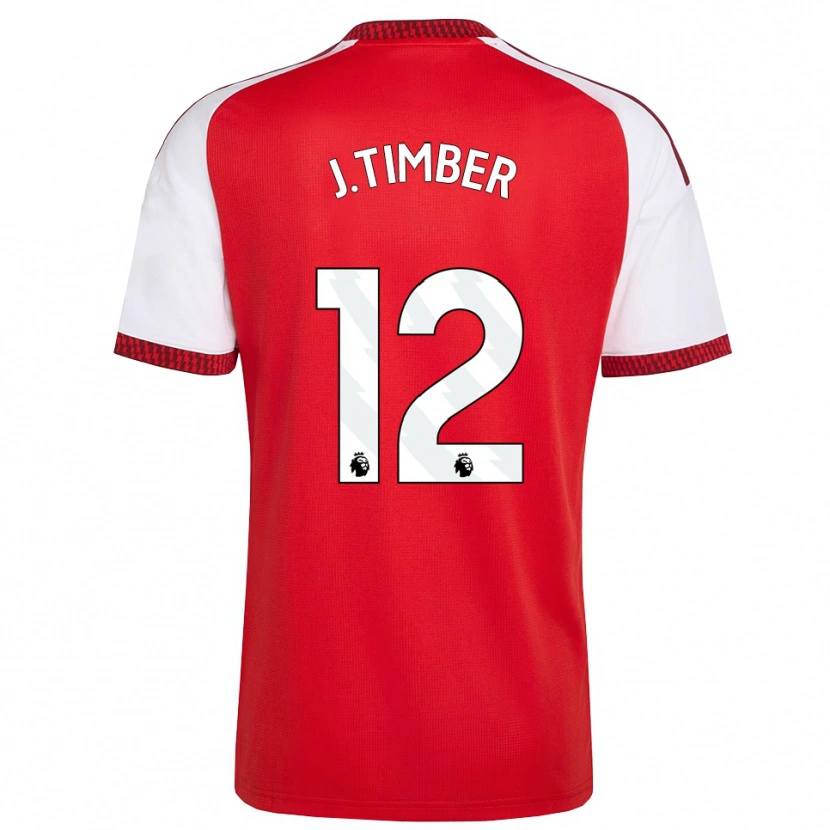 Danxen Hombre Camiseta Jurriën Timber #12 Rojo Blanco Negro 1ª Equipación 2026/27 La Camisa México