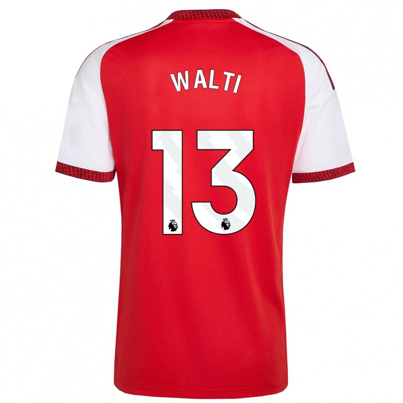 Danxen Hombre Camiseta Lia Walti #13 Rojo Blanco Negro 1ª Equipación 2026/27 La Camisa México