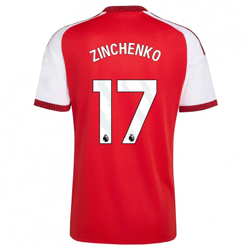 Danxen Hombre Camiseta Oleksandr Zinchenko #17 Rojo Blanco Negro 1ª Equipación 2026/27 La Camisa México