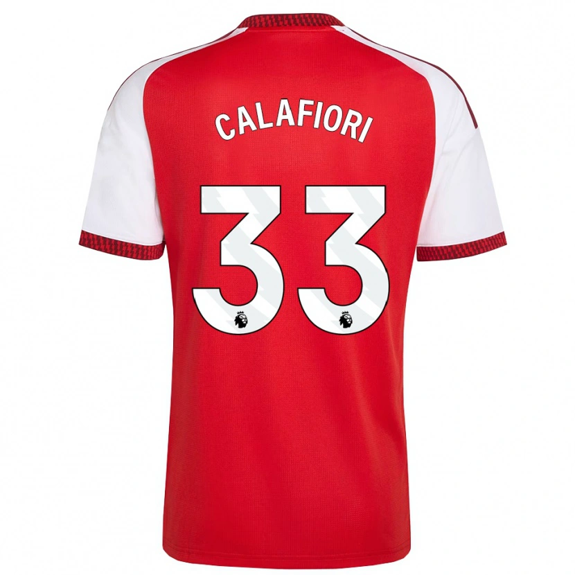 Danxen Hombre Camiseta Riccardo Calafiori #33 Rojo Blanco Negro 1ª Equipación 2026/27 La Camisa México