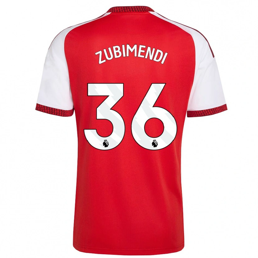 Danxen Hombre Camiseta Martín Zubimendi #36 Rojo Blanco Negro 1ª Equipación 2026/27 La Camisa México