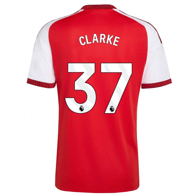 Danxen Hombre Camiseta Brayden Clarke #37 Rojo Blanco Negro 1ª Equipación 2026/27 La Camisa México