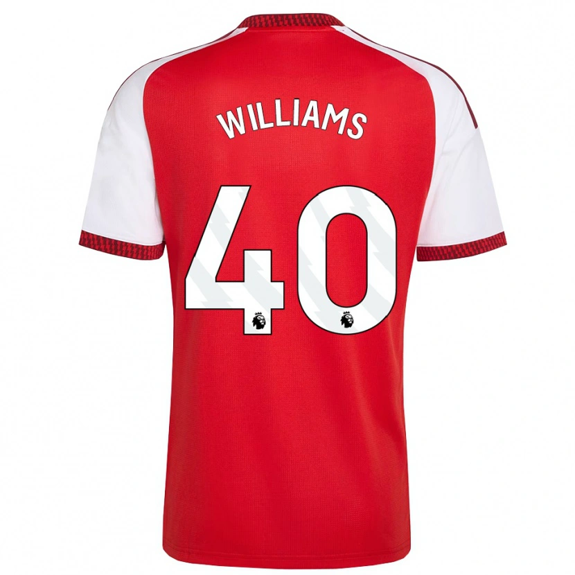 Danxen Hombre Camiseta Naomi Williams #40 Rojo Blanco Negro 1ª Equipación 2026/27 La Camisa México