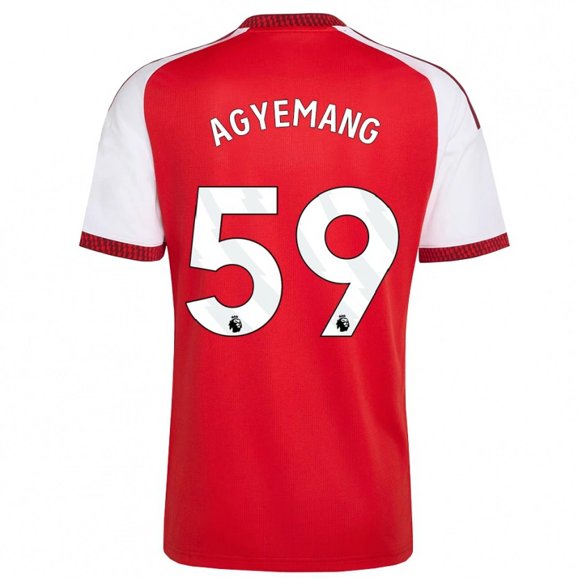 Danxen Hombre Camiseta Michelle Agyemang #59 Rojo Blanco Negro 1ª Equipación 2026/27 La Camisa México
