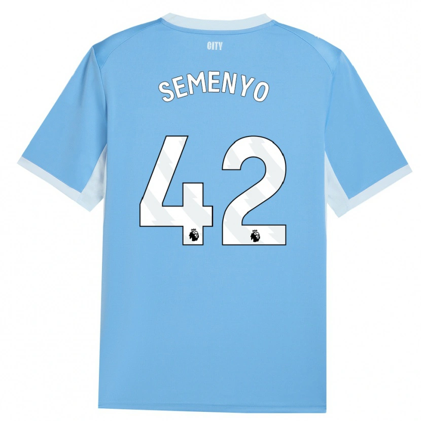 Danxen Hombre Camiseta Antoine Semenyo #42 Azulcieloclaro Blanco 1ª Equipación 2026/27 La Camisa México