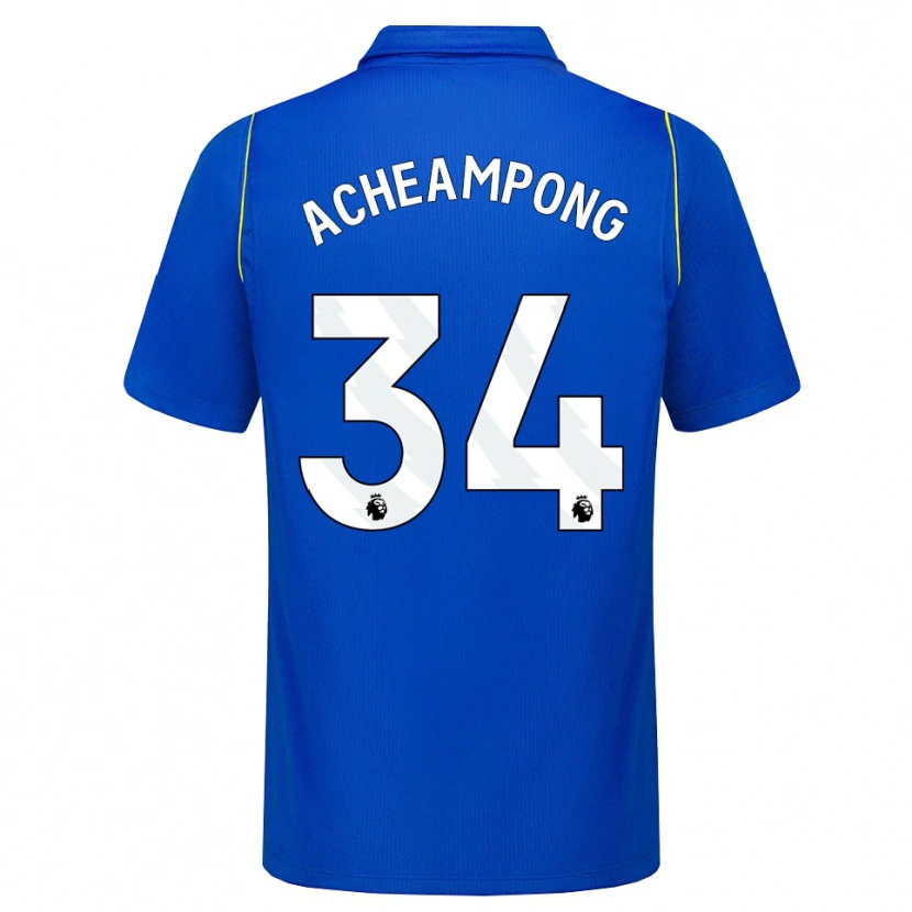 Danxen Hombre Camiseta Josh Acheampong #34 Azul Amarillo 1ª Equipación 2026/27 La Camisa México