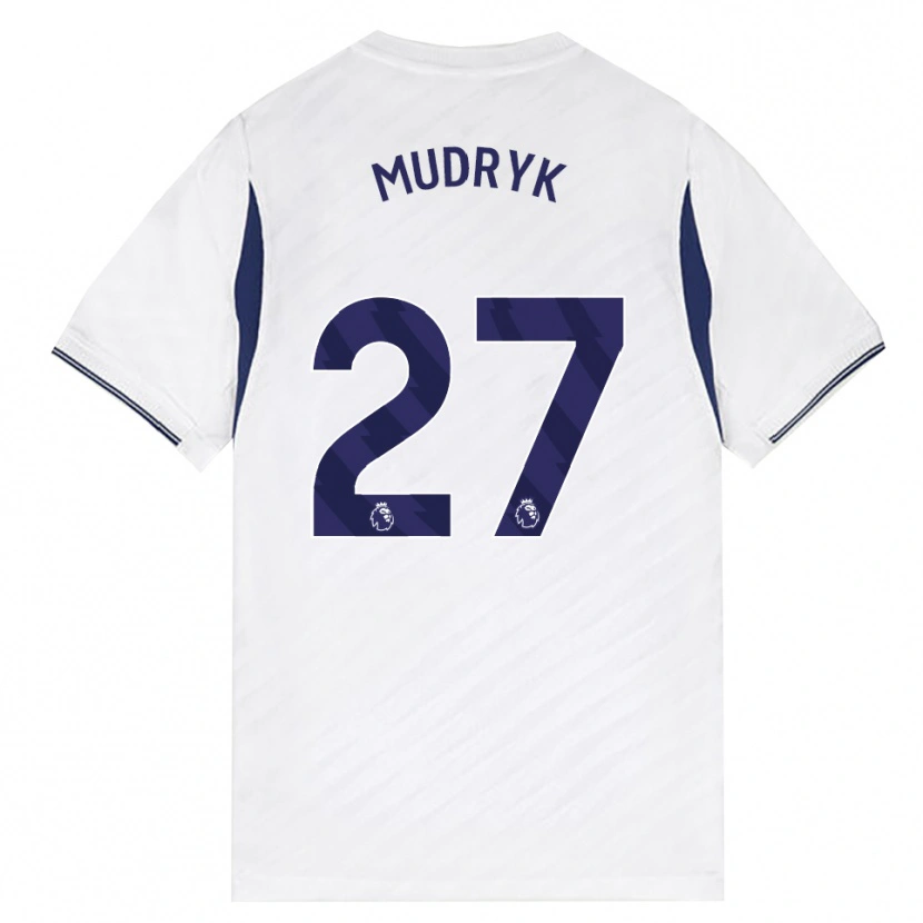Danxen Hombre Camiseta Mykhaylo Mudryk #27 Blanco Rojo Púrpura 1ª Equipación 2026/27 La Camisa México