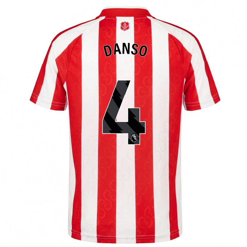 Danxen Hombre Camiseta Kevin Danso #4 Rojo Blanco Negro 1ª Equipación 2026/27 La Camisa México