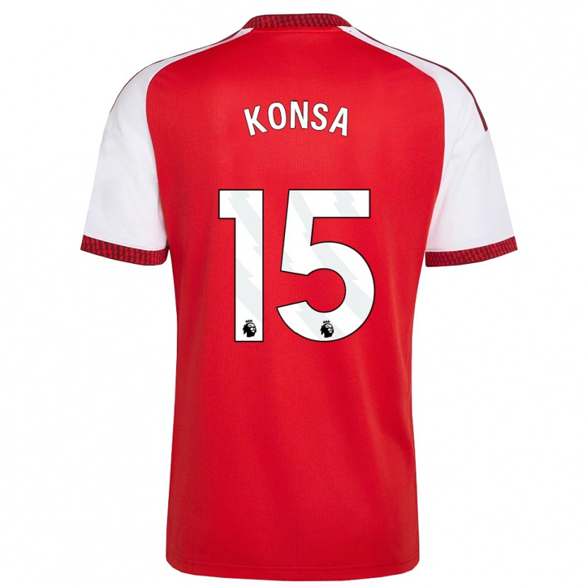 Danxen Hombre Camiseta Ezri Konsa #15 Rojo Blanco Negro 1ª Equipación 2026/27 La Camisa México