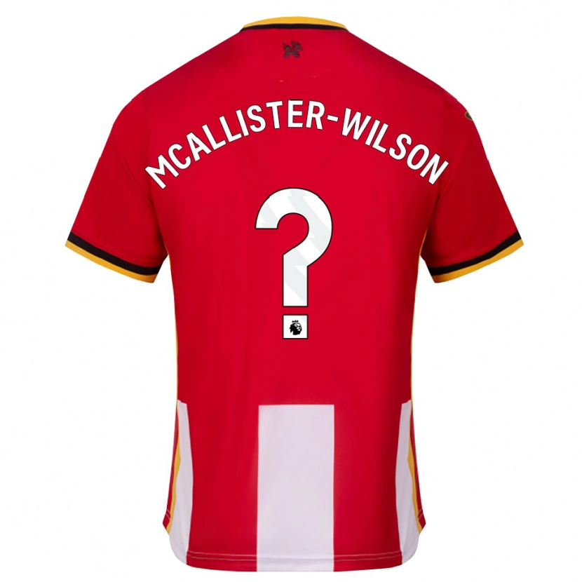 Danxen Hombre Camiseta Zack Mcallister-Wilson #0 Amarillo Negro Rojo 1ª Equipación 2026/27 La Camisa México