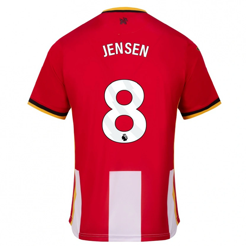 Danxen Hombre Camiseta Mathias Jensen #8 Amarillo Negro Rojo 1ª Equipación 2026/27 La Camisa México