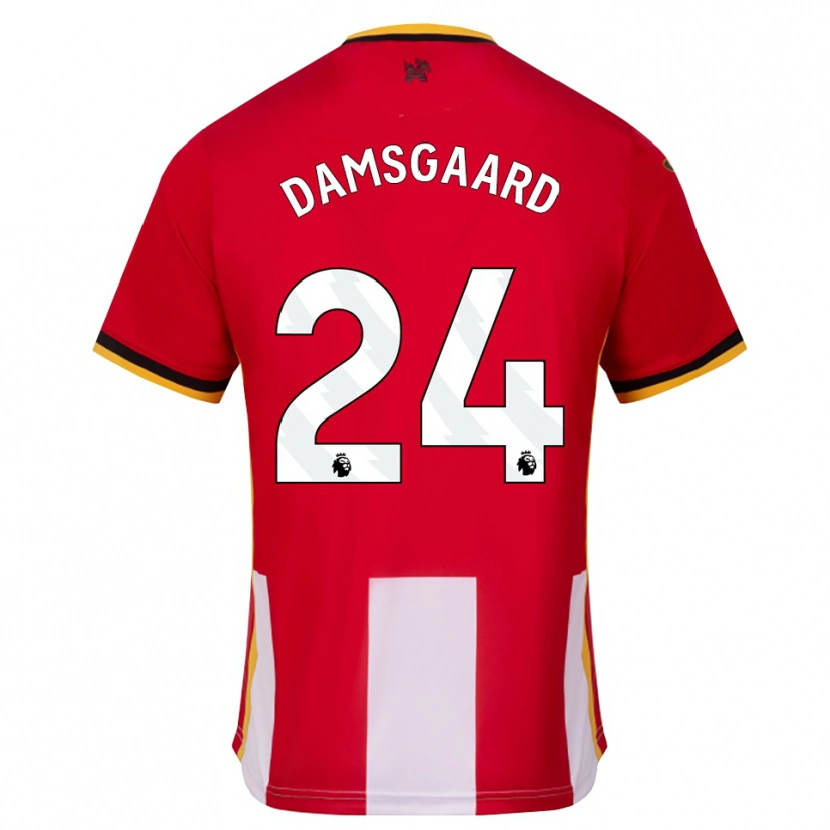 Danxen Hombre Camiseta Mikkel Damsgaard #24 Amarillo Negro Rojo 1ª Equipación 2026/27 La Camisa México