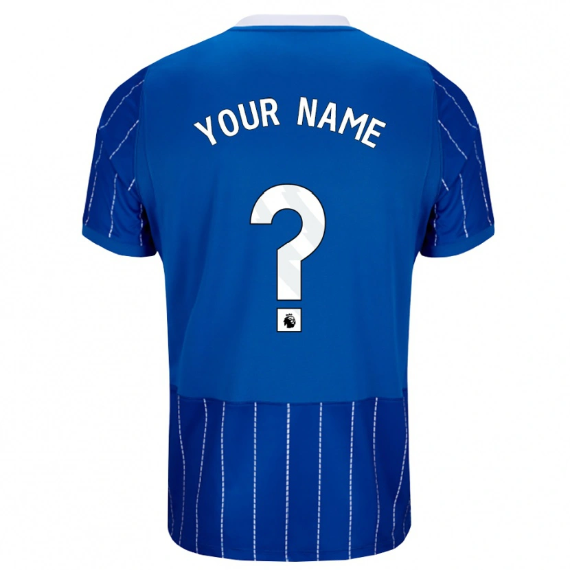 Danxen Hombre Camiseta Su Nombre #0 Azulmedio Blanco 1ª Equipación 2026/27 La Camisa México