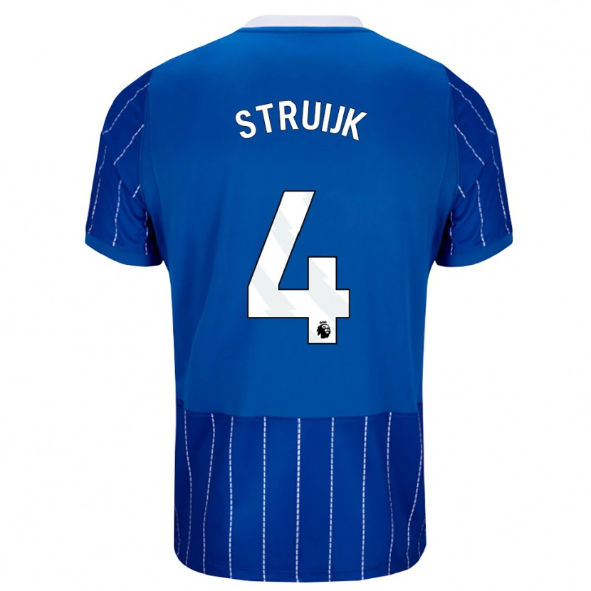 Danxen Hombre Camiseta Pascal Struijk #4 Azulmedio Blanco 1ª Equipación 2026/27 La Camisa México